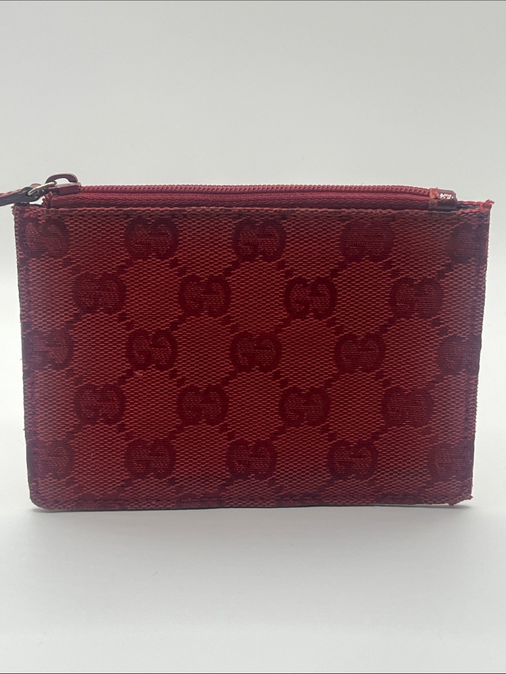 Gucci Red GG Jacquard Card Pouch